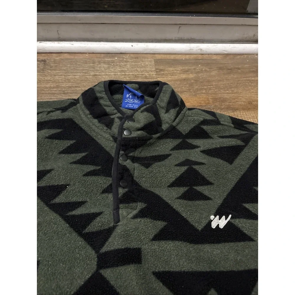 Without Walls Printed Mock Snap Polar Synchilla Fleece Urban Outfitters XL Aztec